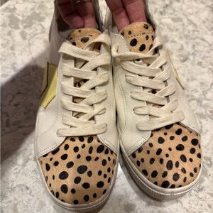 Dolce Vita White and Tan Leopard Sneakers size 7
